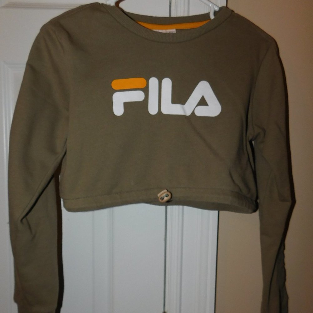 FILA Womens Crop Top Button Sleeves (S)